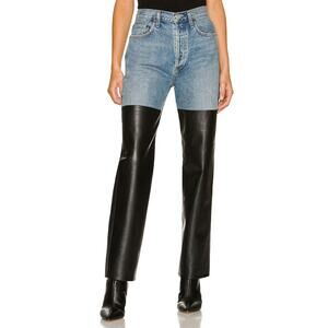 Agolde Pieced 90s Black Blue Pinch Waist Denim Jeans Size 25